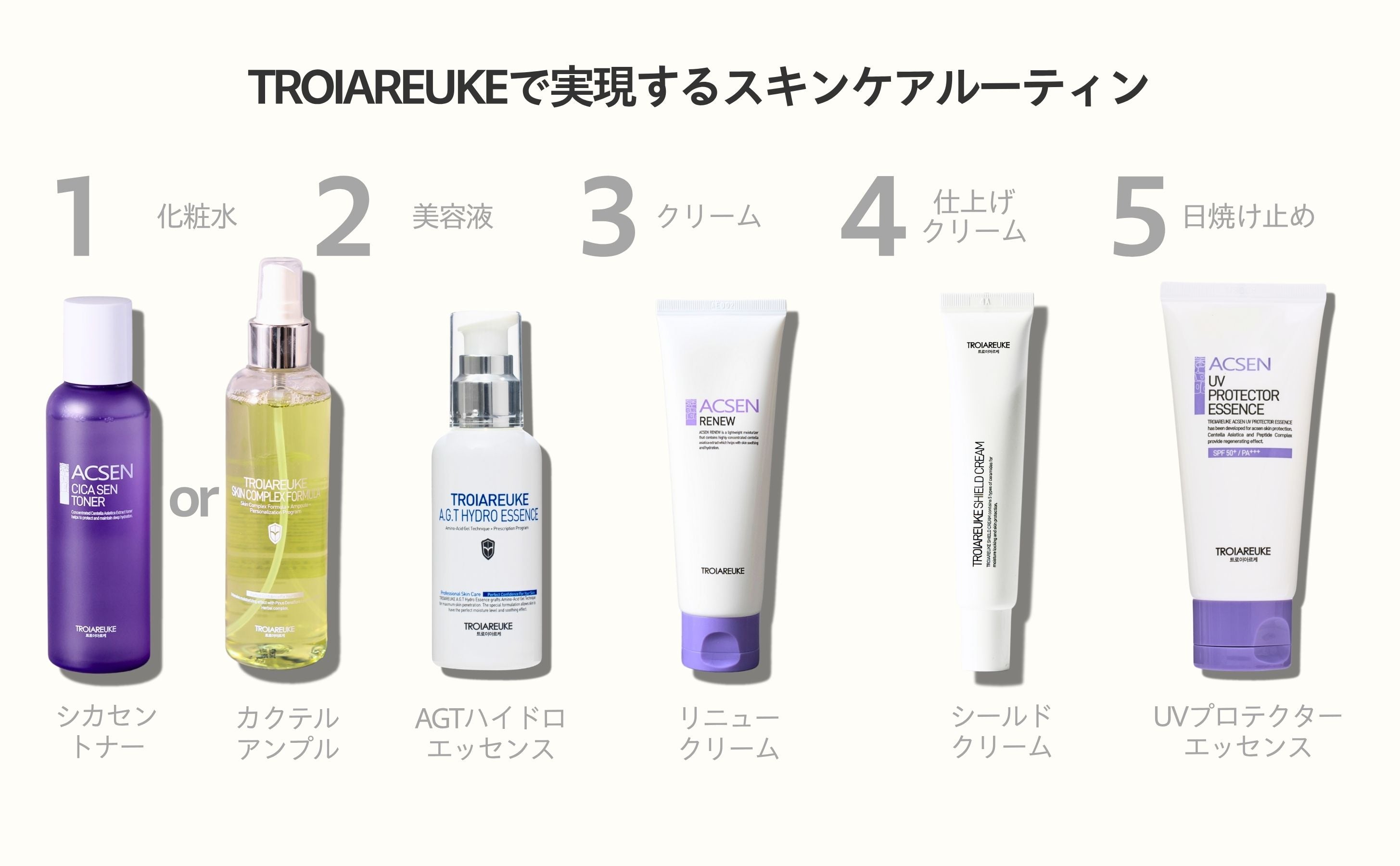 【セット】トロイアルケ　ACSEN UVプロテクター　AGTハイドロエッセンス TROIAREUKE】ACSEN UVプロテクターエッセンス | BEAUTE SHOP